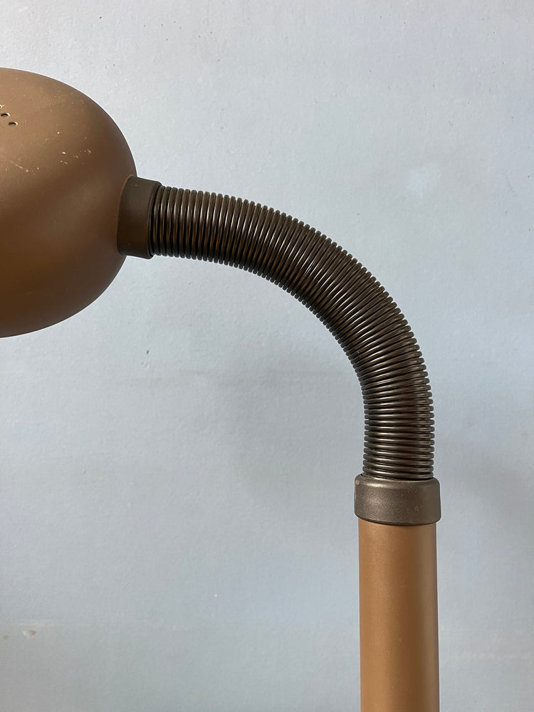 Brown Space Age Desk Lamp with Adjustable Arm