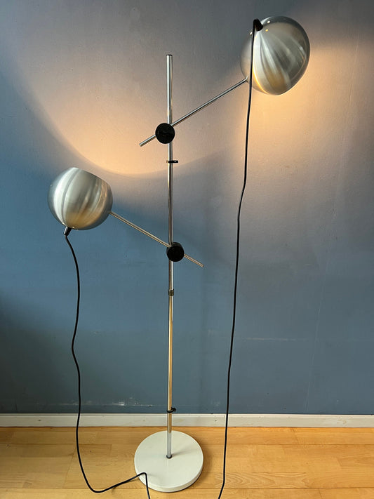 Mid Century Silver Swing Arm Eyeball Floor Lamp