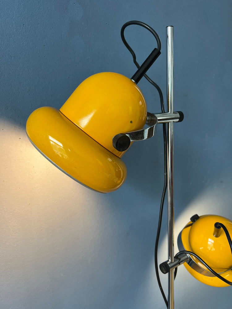 Vintage Yellow Mid Century Space Age Floor Lamp