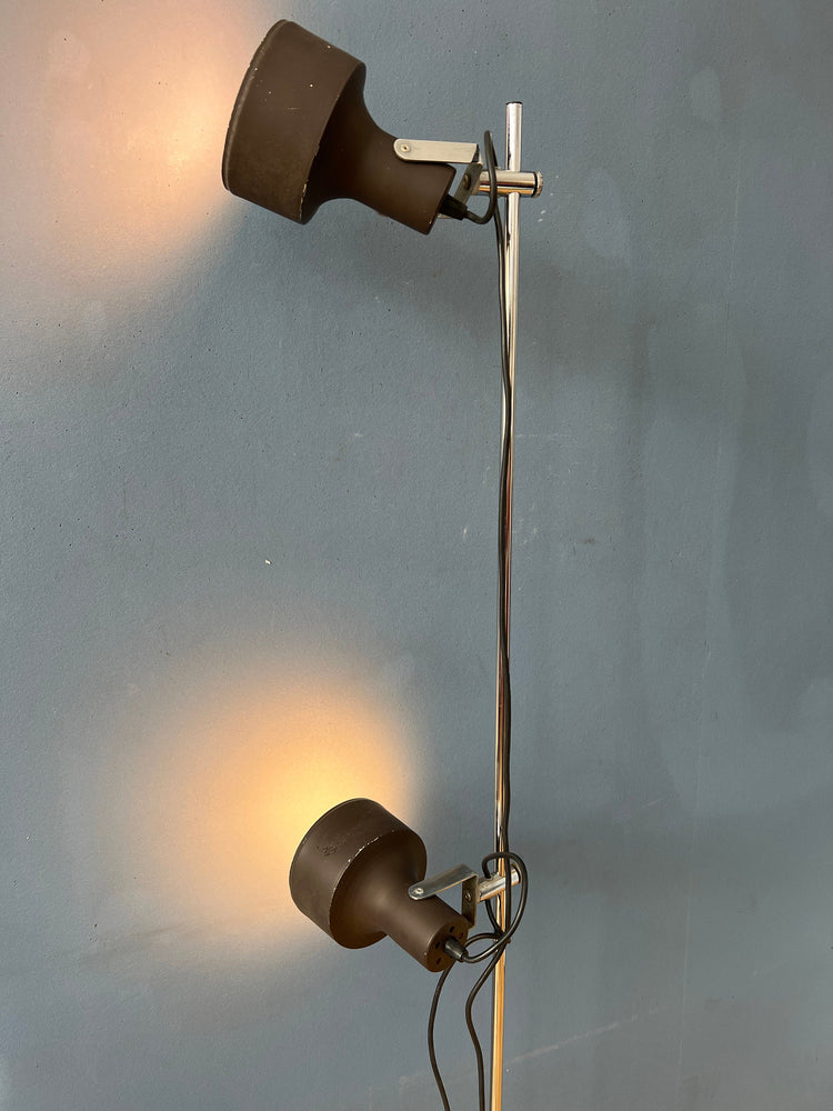 Mid Century Brown Anvia Floor Lamp