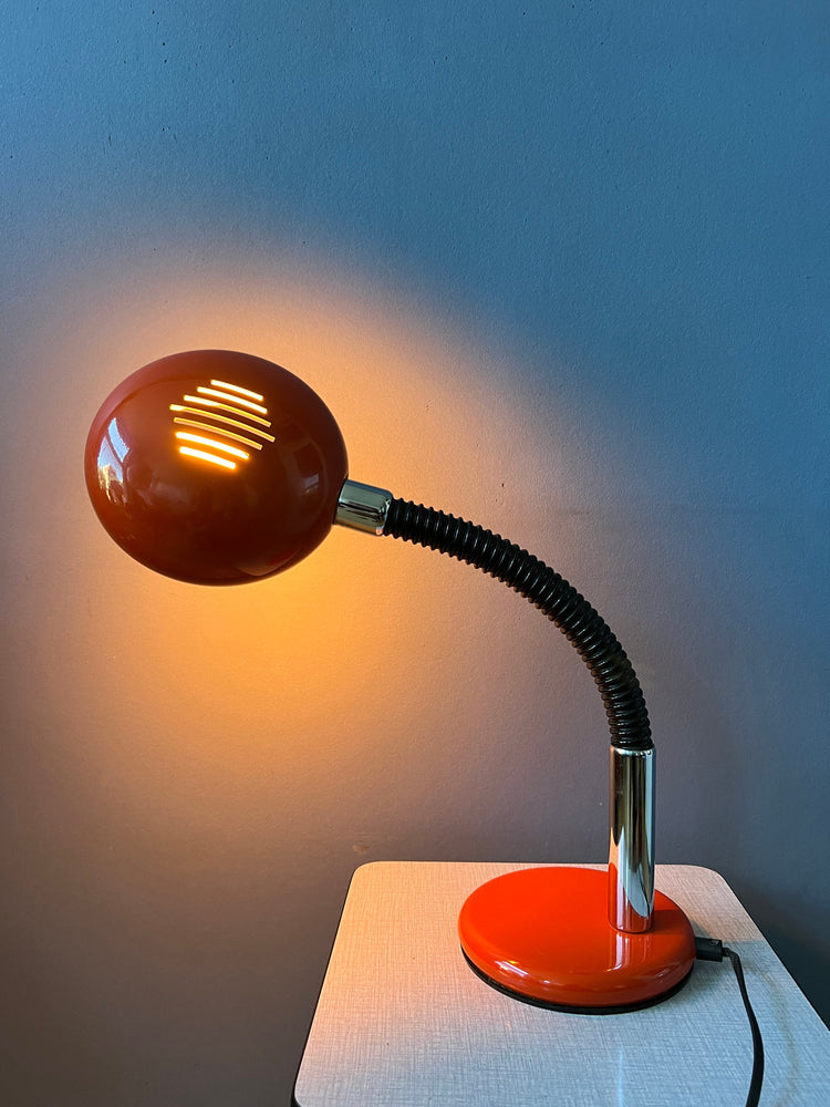 Red Flexible / Adjustable Mid Century Space Age UFO Table Lamp