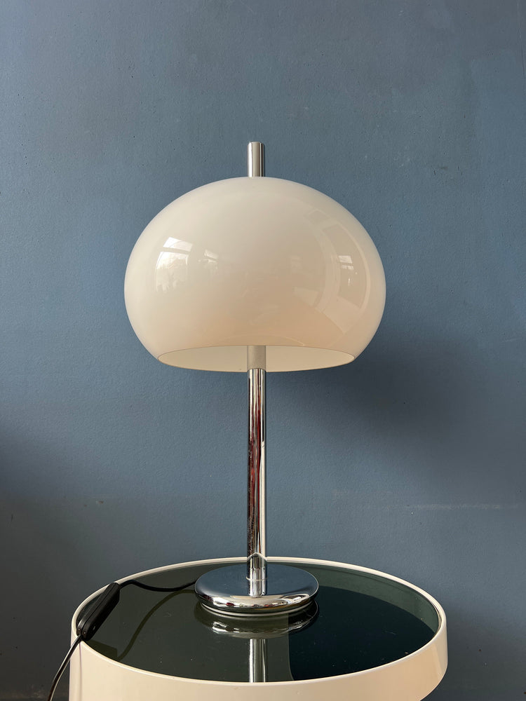 White Chrome Dijkstra Space Age Mushroom Table Lamp