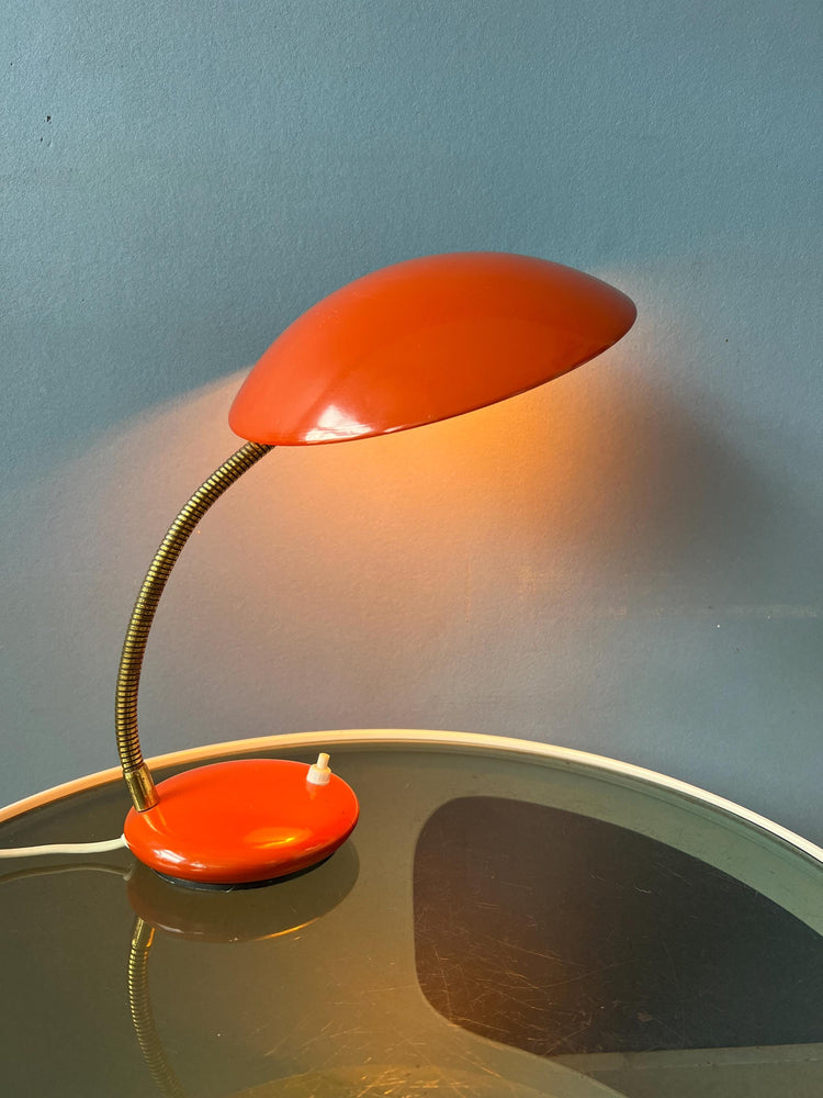 Red - Orange Mid Century Desk Lamp