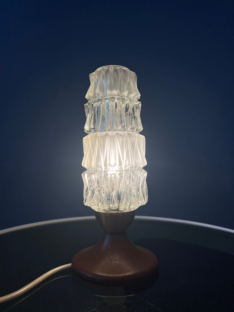 Crystal Glass Mid Century Table Lamp