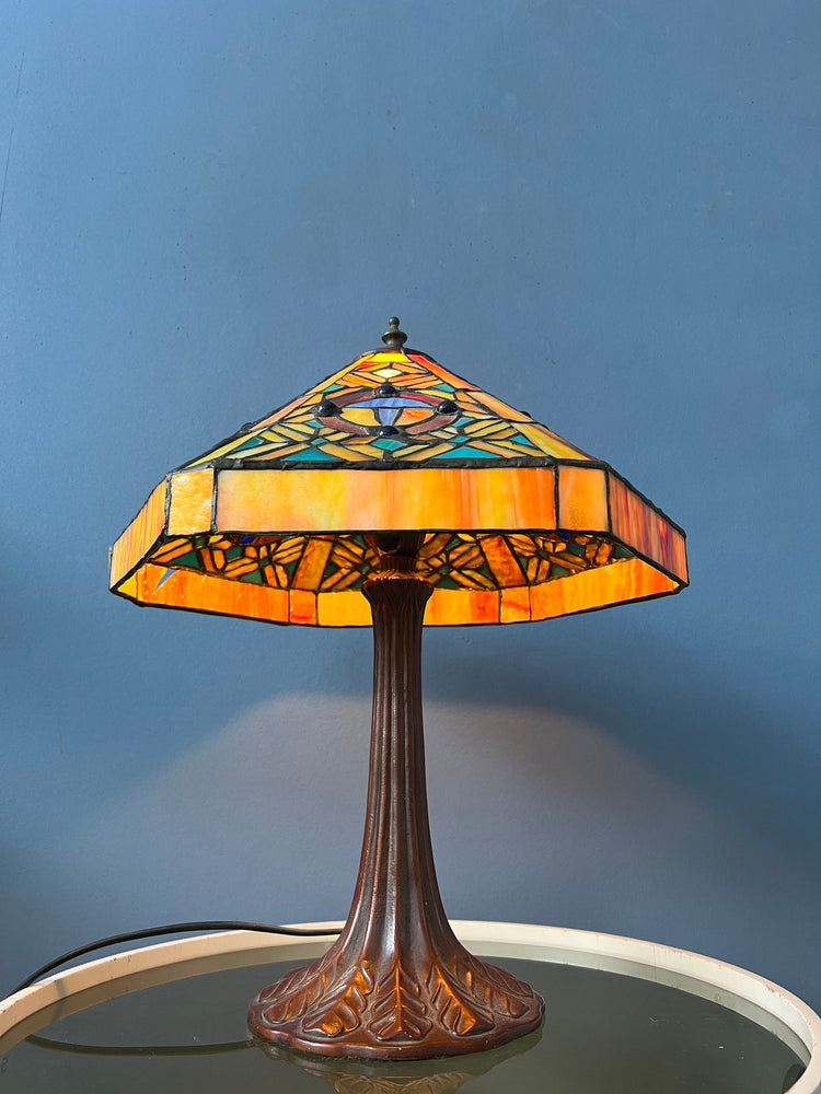 Stained Glass Tiffany Art Deco Style Desk Lamp