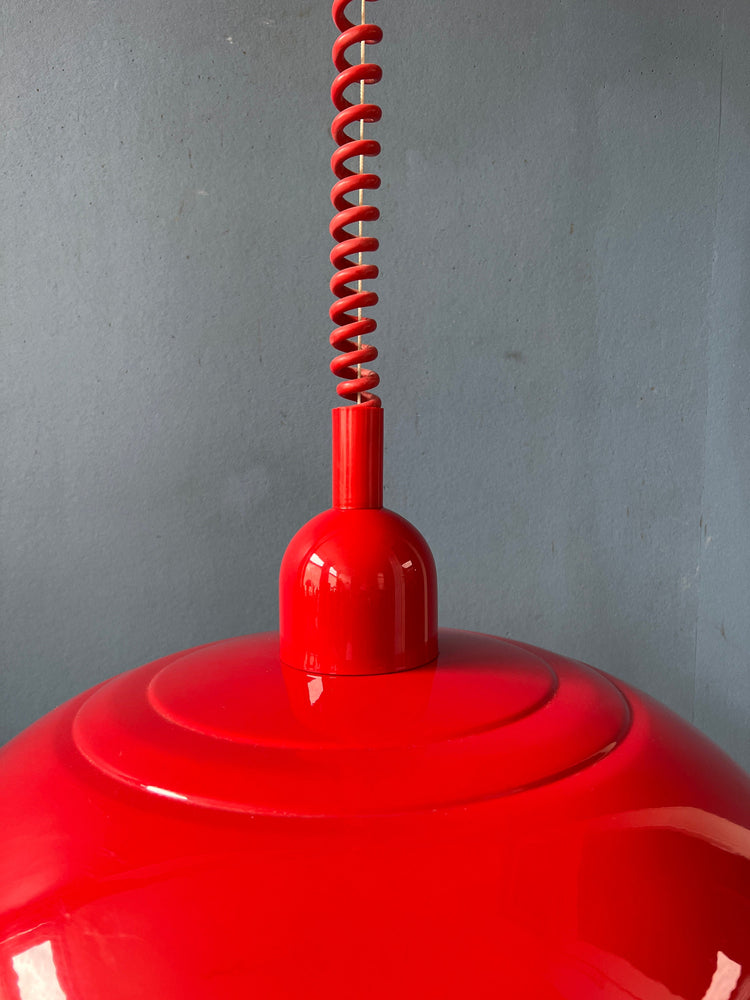 Vintage Red Metal Space Age Pendant Lamp