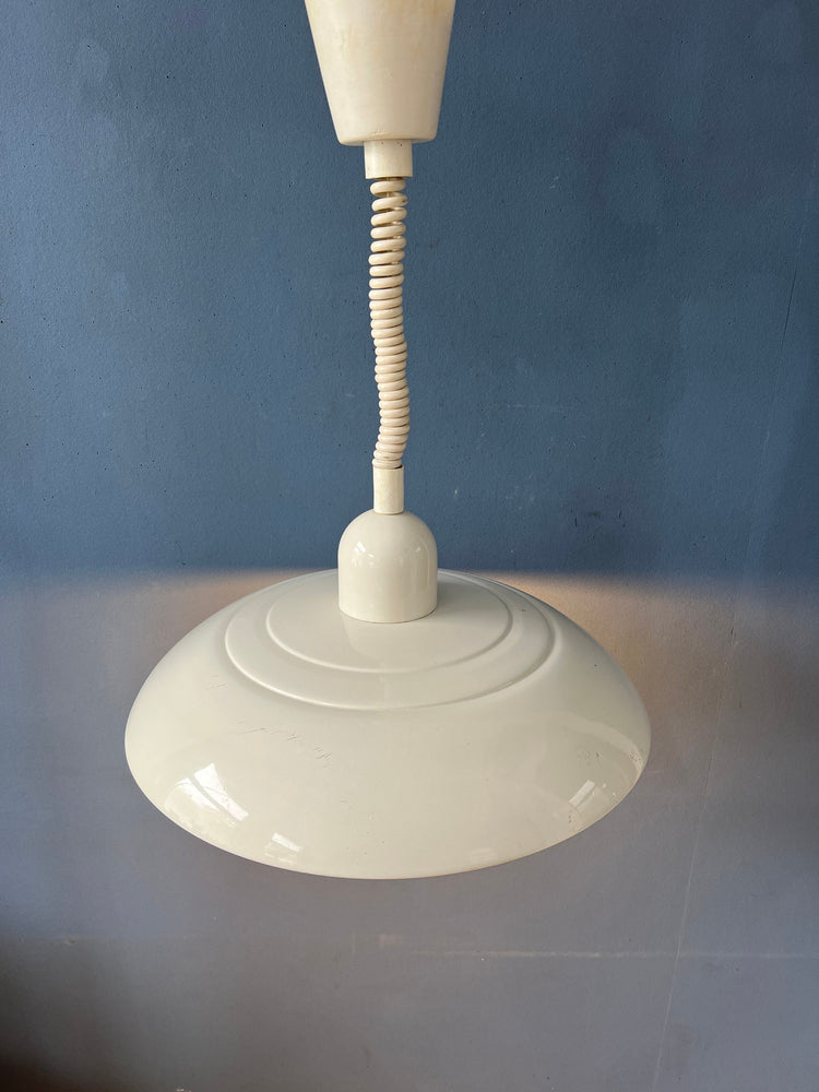 Vintage Beige Metal Space Age Pendant Lamp