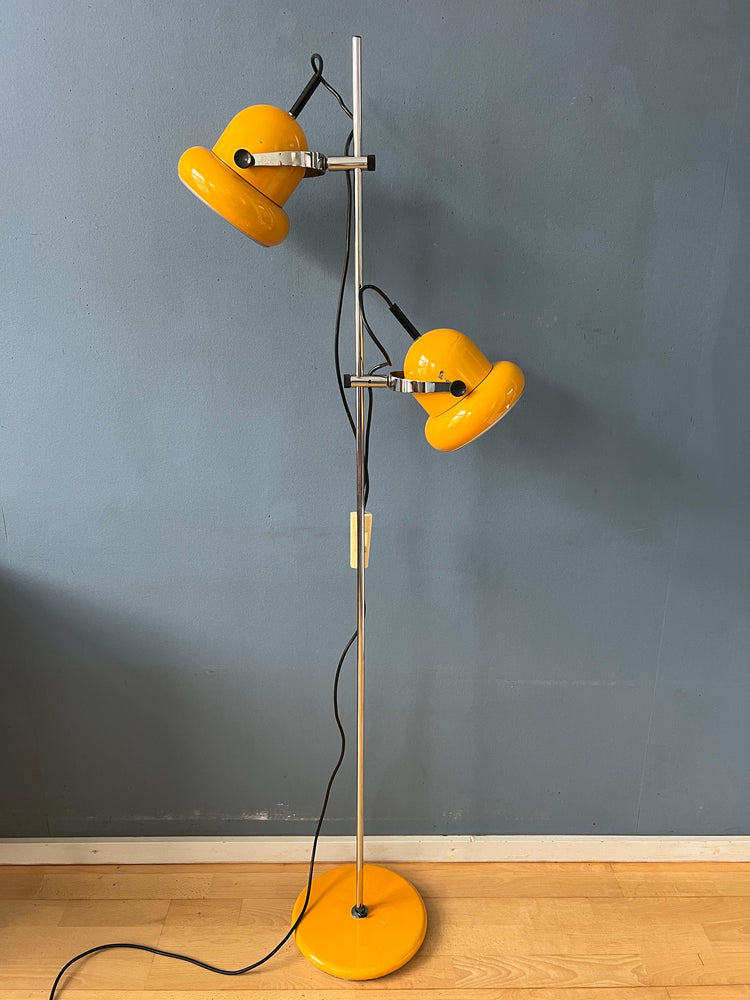 Vintage Yellow Mid Century Space Age Floor Lamp