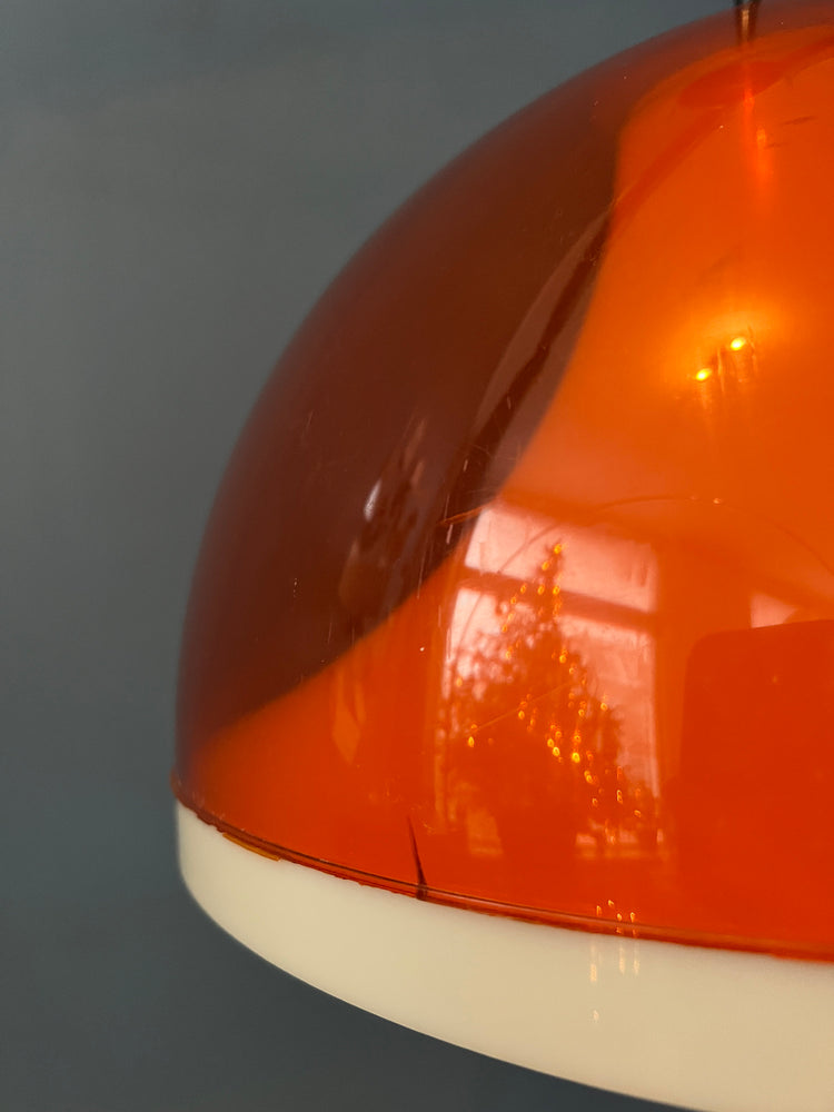 Dijkstra Orange Smoked Acrylic Glass Space Age Pendant Lamp