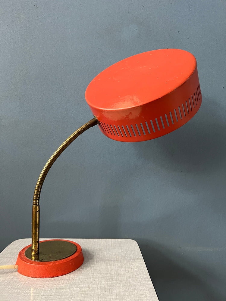 Red Mid Century Space Age UFO Table Lamp