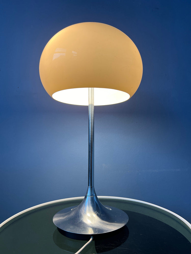 Retro Mid Century Beige Mushroom Table Lamp