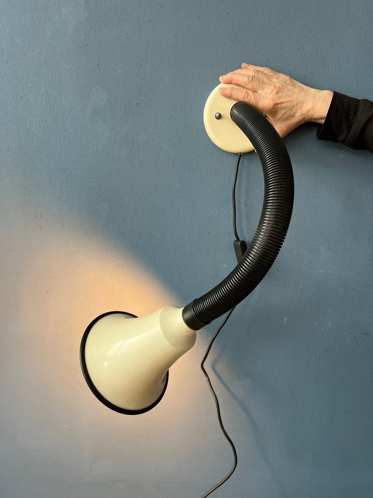 White and Black Flexible Space Age Wall Lamp