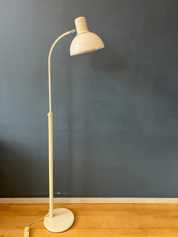 Beige Mid Century Floor Lamp with Plexiglass Shade