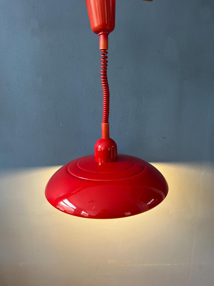 Vintage Red Metal Space Age Pendant Lamp