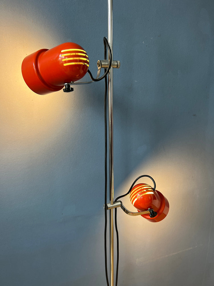 Red Mid Century Space Age Floor Lamp