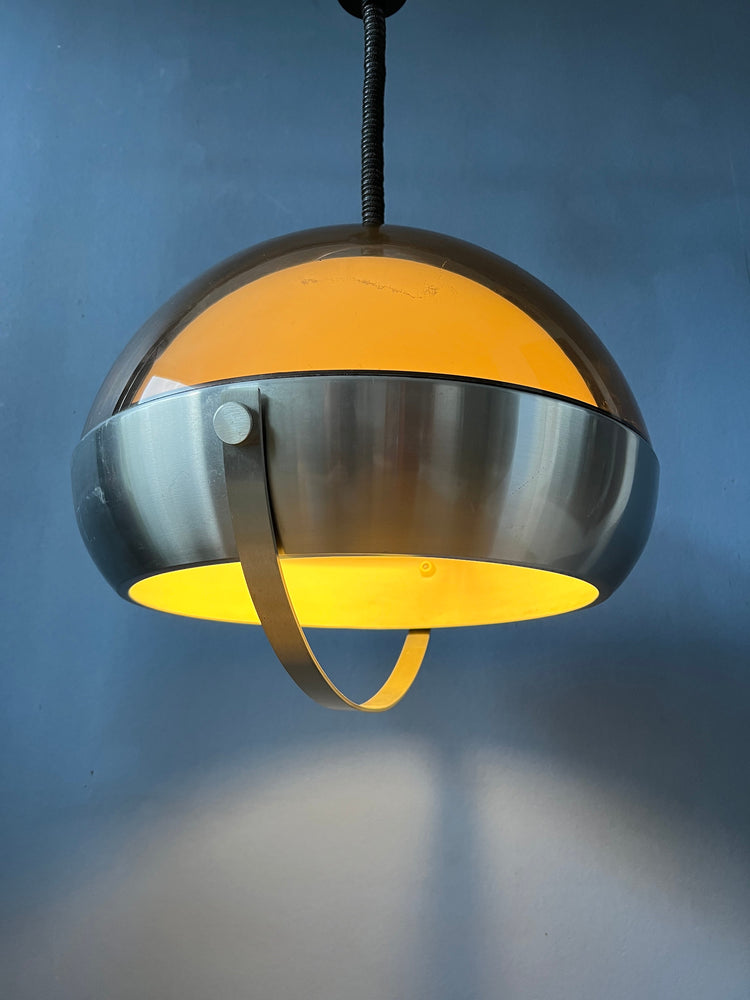 Mid Century Space Age Pendant Light - Lakro Pendant Lamp - 70s Rise and Fall Lamp