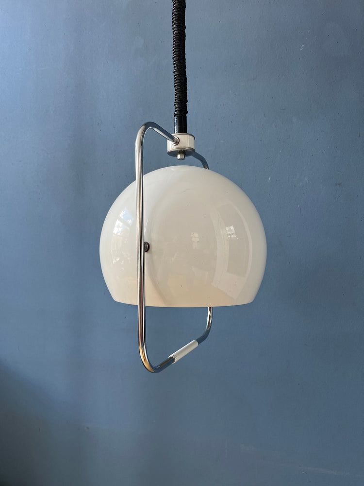 Vintage GEPO Eyeball Pendant Lamp - Beige Mid Century Modern Light Fixture