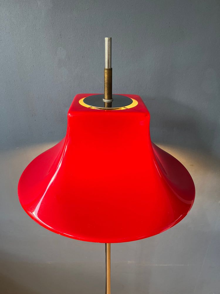 Red Willem Hagoort Space Age Floor Lamp - Mid Century Acrylic Glass Lamp