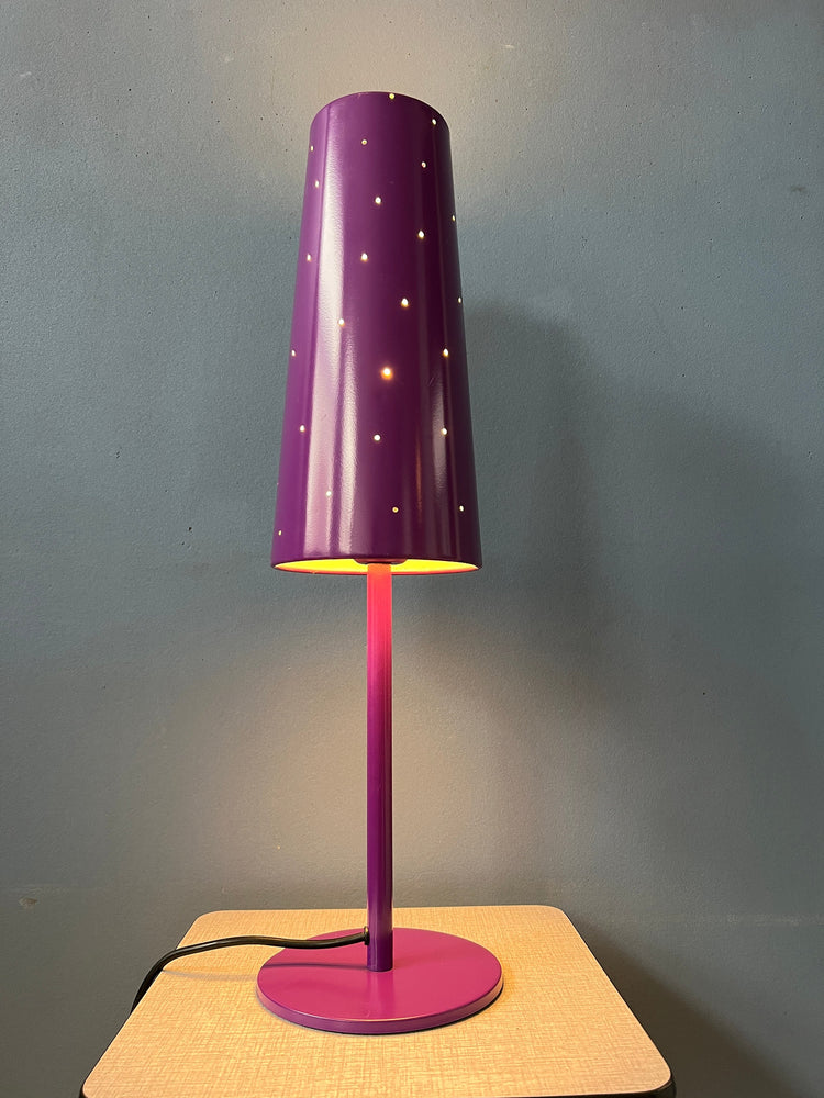 Mid Century Space Age Purple Table Lamp