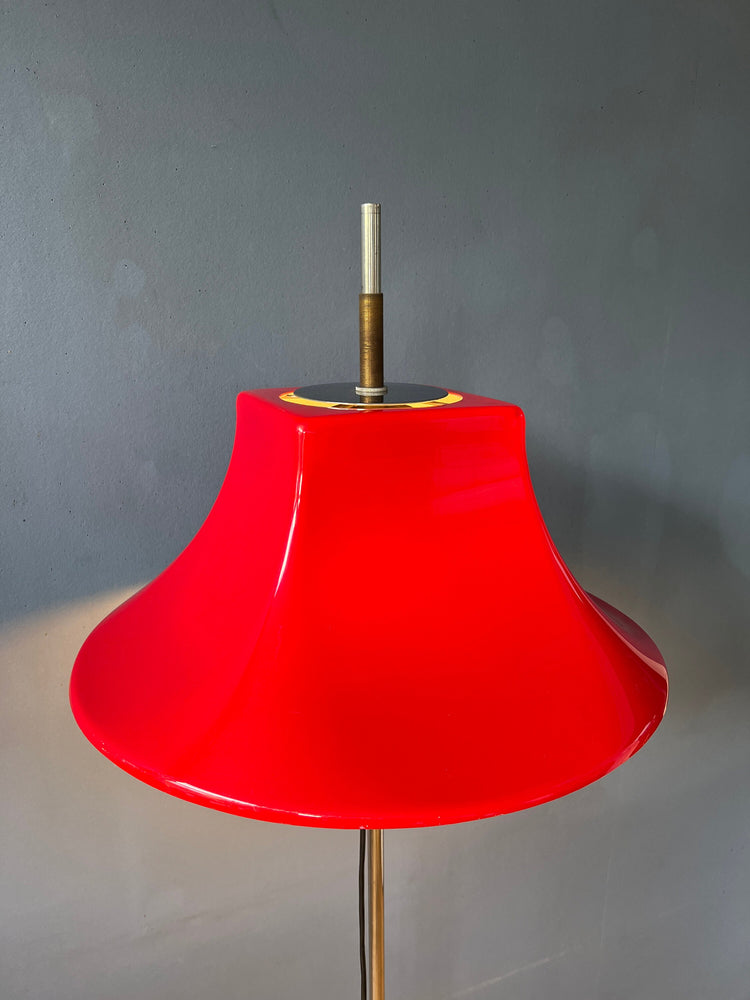 Red Willem Hagoort Space Age Floor Lamp - Mid Century Acrylic Glass Lamp