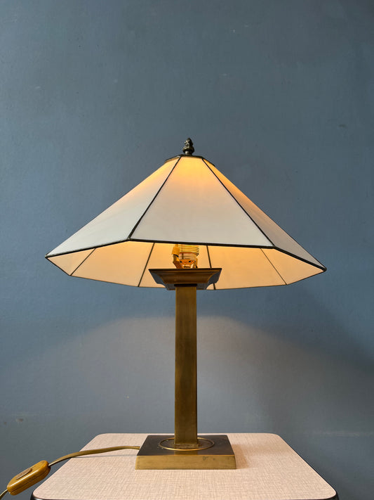 Vintage Beige Art Deco Table Lamp