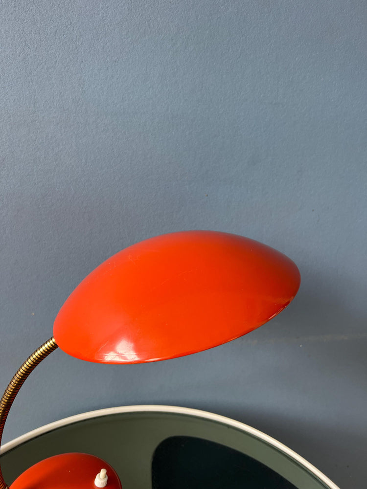 Red - Orange Mid Century Desk Lamp