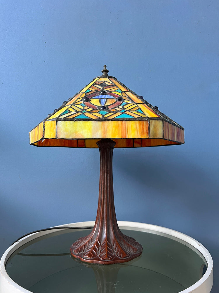 Stained Glass Tiffany Art Deco Style Desk Lamp