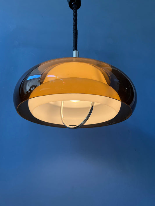 Herda Pendant Lamp - Space Age Pendant Light - Acrylic Glass Light Fixture - 70s Rise and Fall Lamp