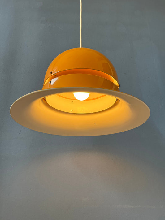 Unique mid century space age pendant lamp in yellow colour