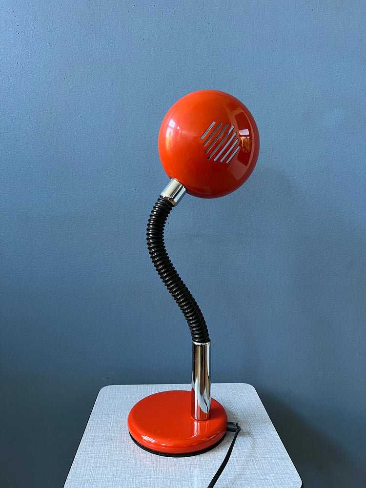 Red Flexible / Adjustable Mid Century Space Age UFO Table Lamp