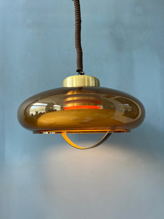 Mid Century Oval UFO Herda Space Age Pendant Lamp