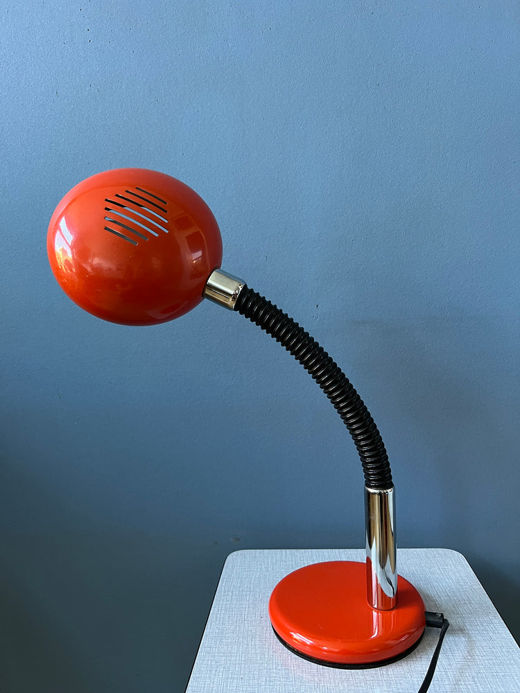 Red Flexible / Adjustable Mid Century Space Age UFO Table Lamp