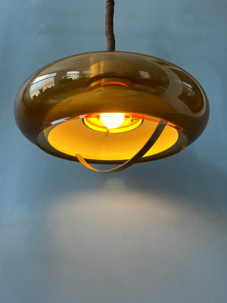 Mid Century Oval UFO Herda Space Age Pendant Lamp