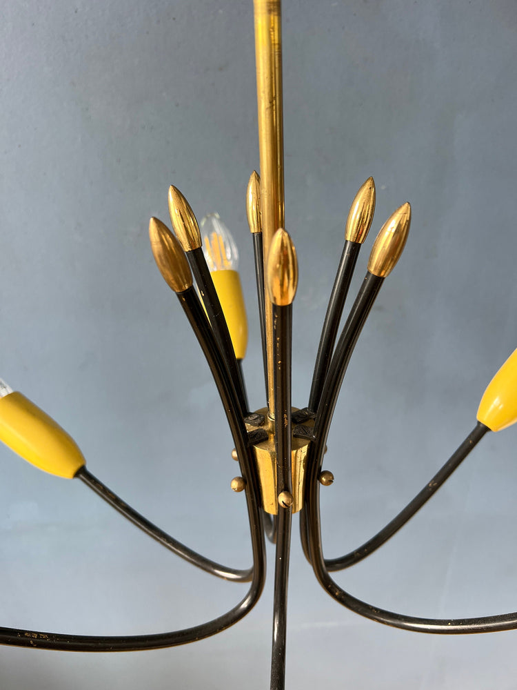 Vintage Yellow 50s Spider Pendant Lamp