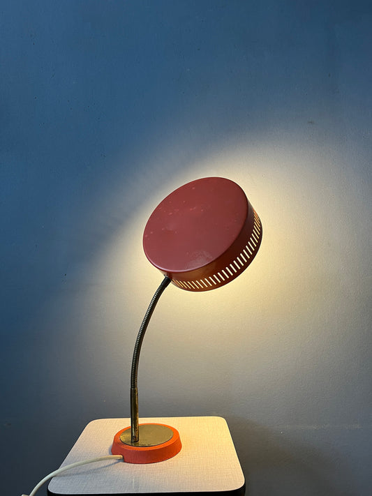 Red Mid Century Space Age UFO Table Lamp