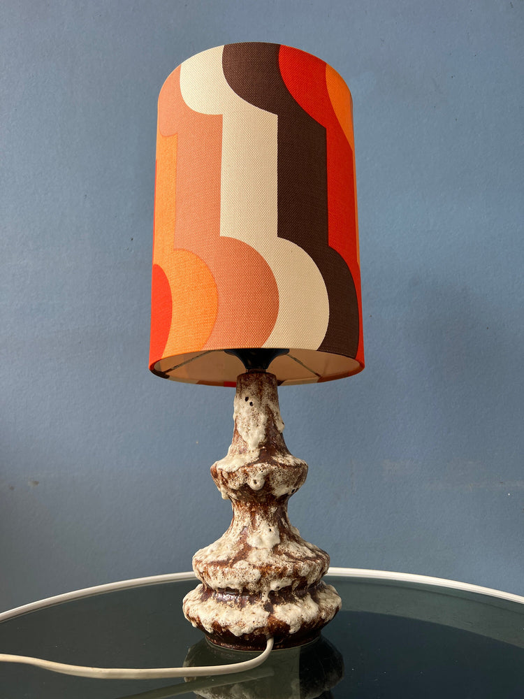 Orange Ceramic West Germany Fat Lava Space Age Table Lamp