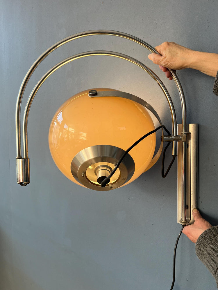 Vintage Space Age Hala Double Arc Mushroom Wall Lamp