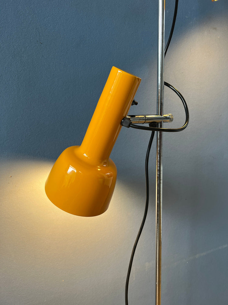 Vintage Yellow Mid Century Space Age Floor Lamp