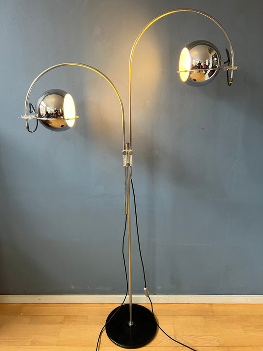 Vintage GEPO Double Arc Eyeball Floorlamp | Space Age Lamp | Mid Century Lamp