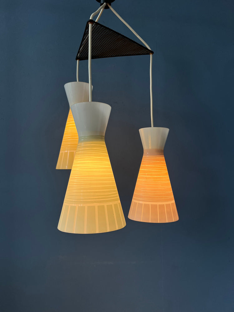 Mid Century 50s Cascade Glass Pendant Lamp