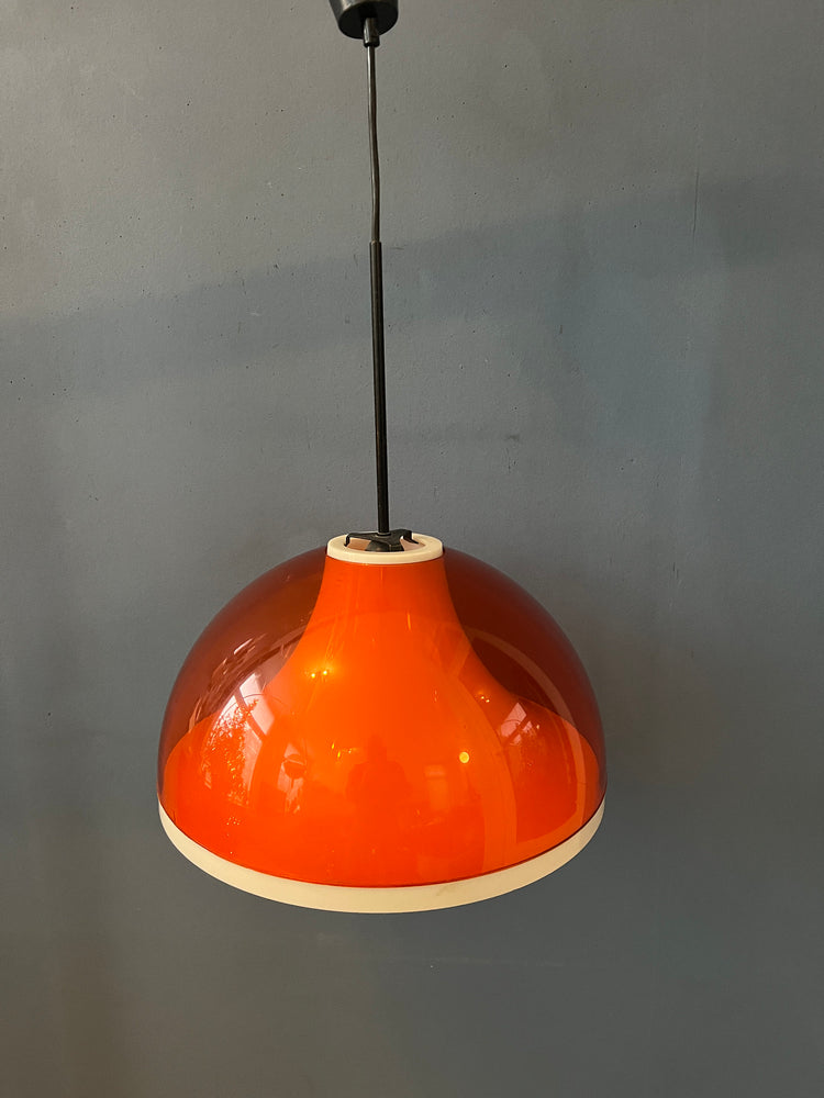 Dijkstra Orange Smoked Acrylic Glass Space Age Pendant Lamp