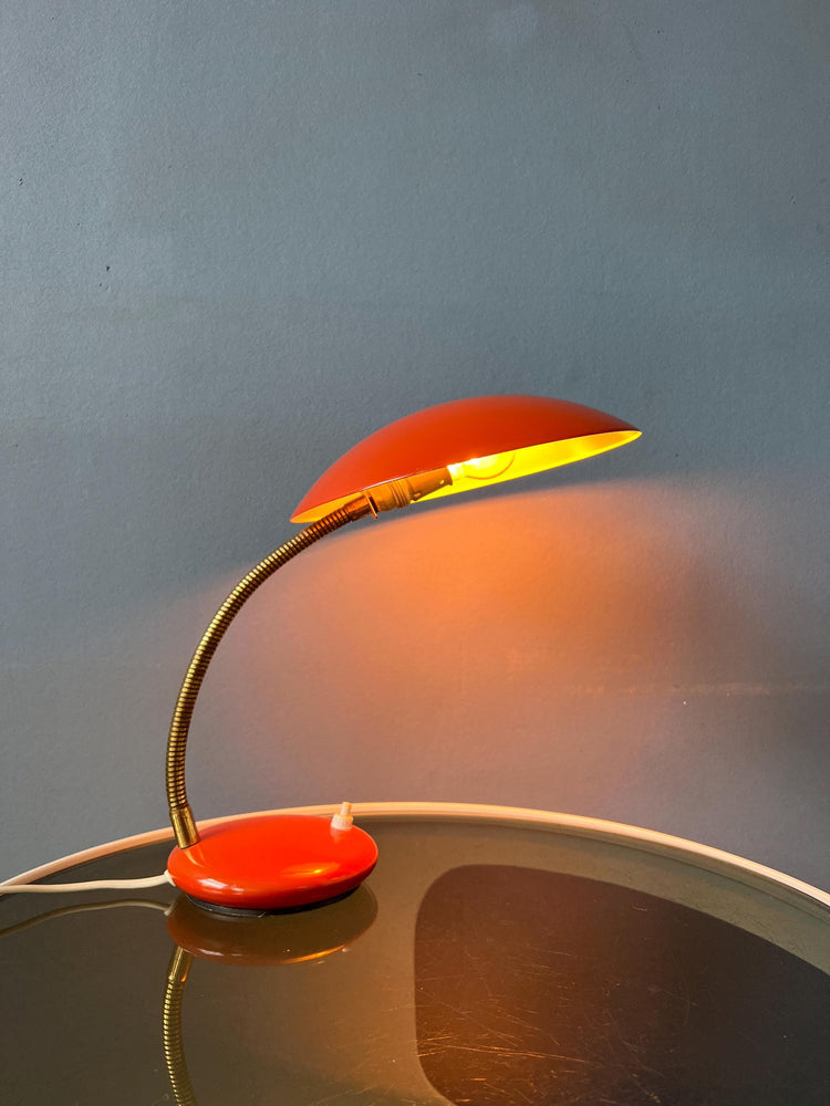 Red - Orange Mid Century Desk Lamp