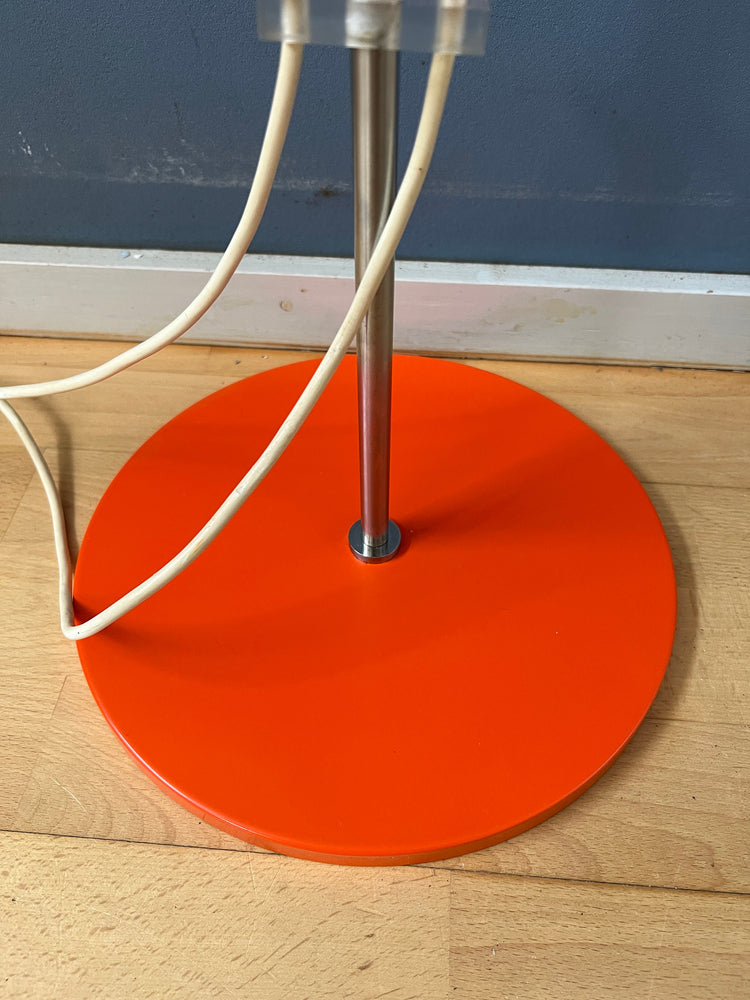 Vintage GEPO Floor Lamp - Orange Eyeball Lamp - Red Space Age 70s Standing Light