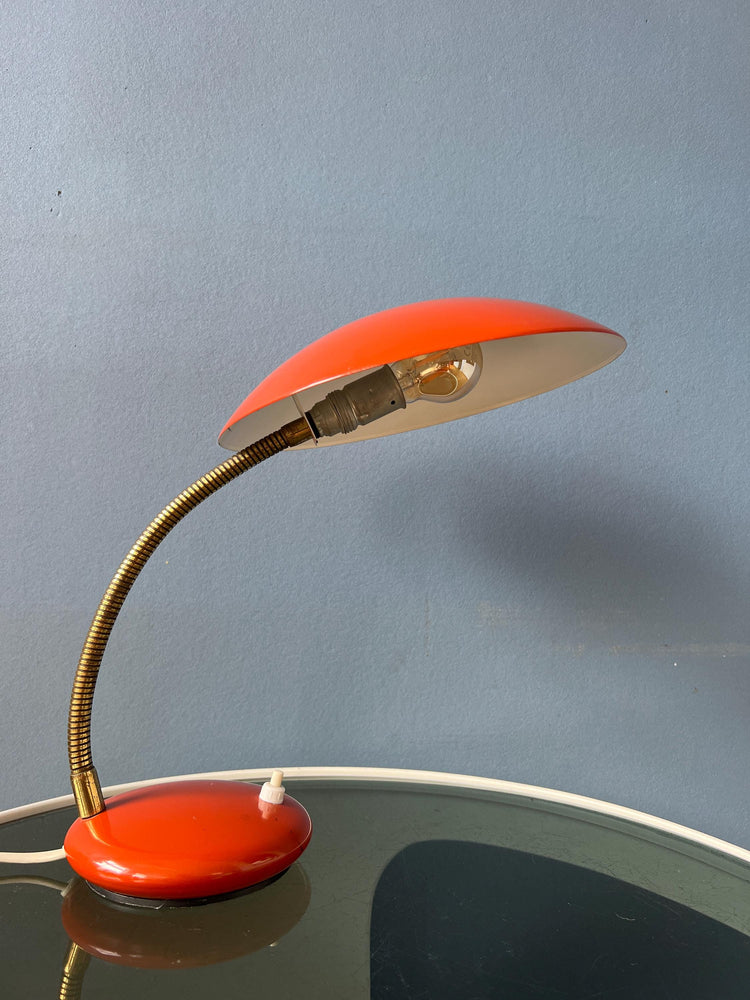 Red - Orange Mid Century Desk Lamp