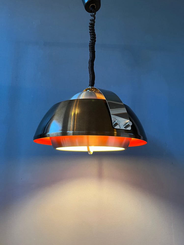 Orange Lakro Amstelveen Space Age Pendant Light with Rise-and-Fall