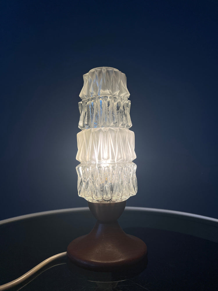 Crystal Glass Mid Century Table Lamp