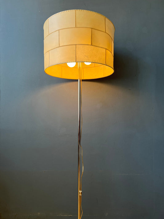 Mid Century Staff Leuchten Leather Floor Lamp