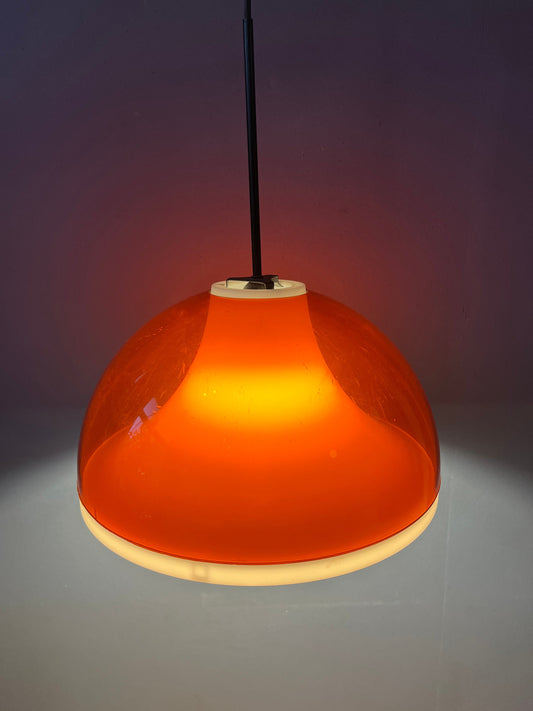 Dijkstra Orange Smoked Acrylic Glass Space Age Pendant Lamp