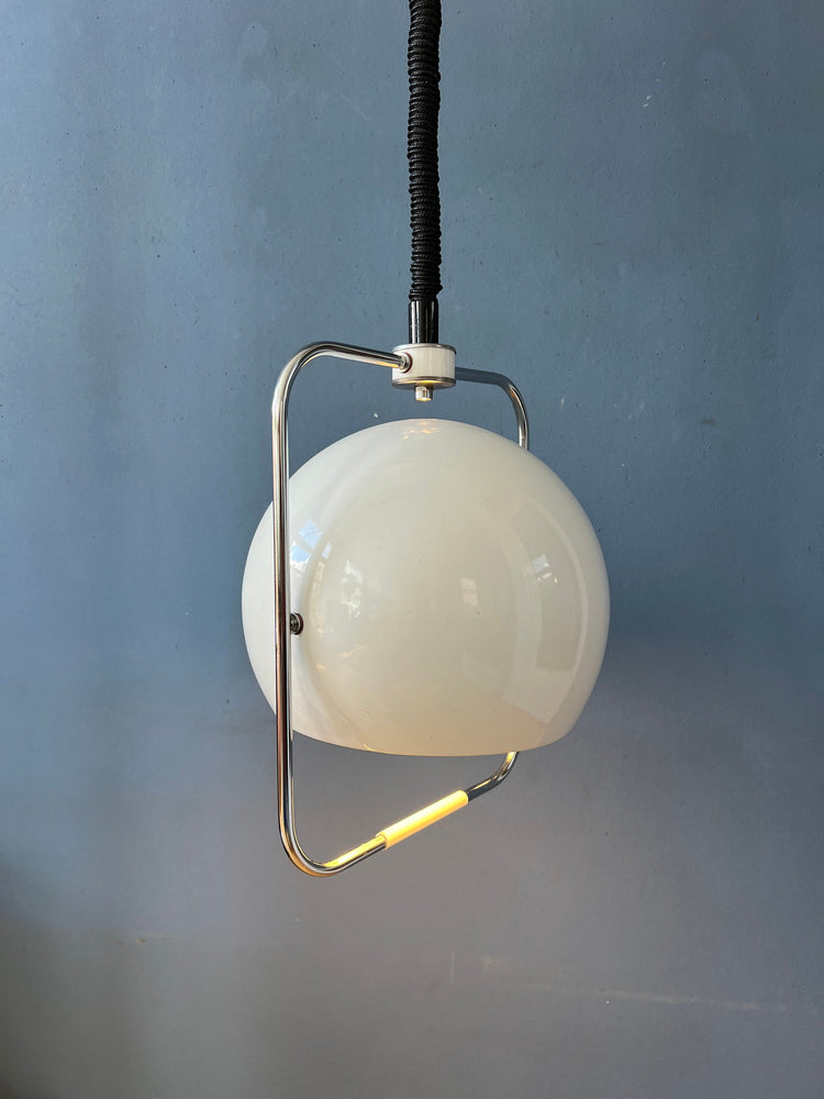 Vintage GEPO Eyeball Pendant Lamp - Beige Mid Century Modern Light Fixture