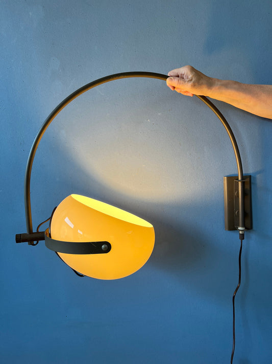 Mid Century Herda Mushroom Arc Wall Lamp | Space Age Lamp | Vintage Wall Lamp